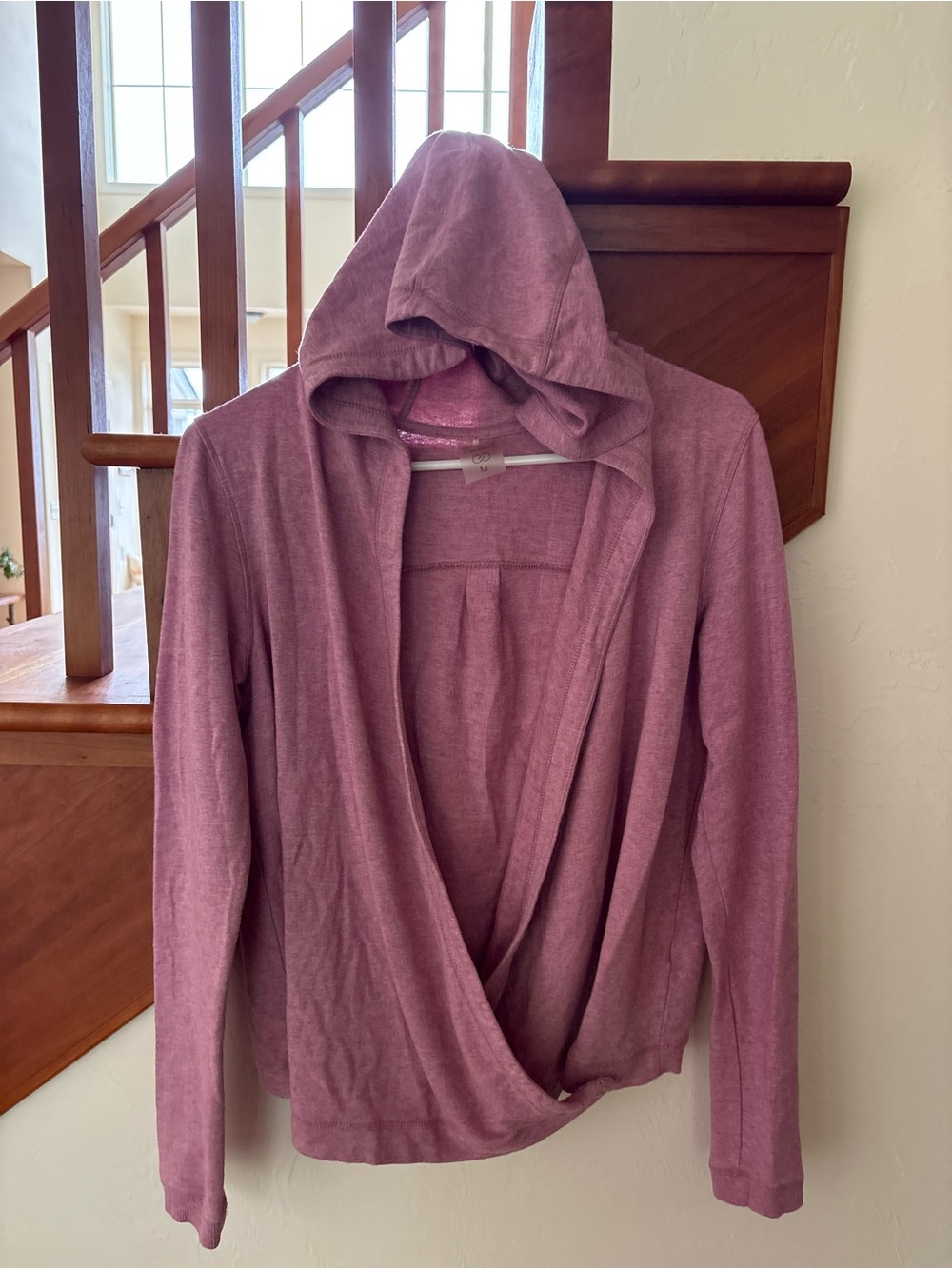 Calia Carrie Underwood Hooded Wrap Cardigan Hoodie Jacket in Dusty Rose LIKE NEW